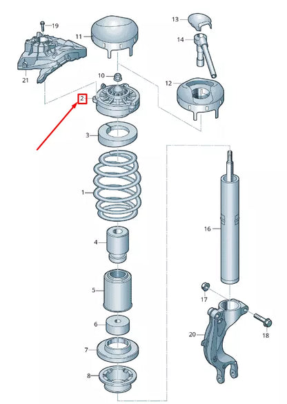 NEW AUDI A4 QUATTRO B9 FRONT UPPER SHOCK ABSORBER MOUNTING 8W0412377B ORIGINAL