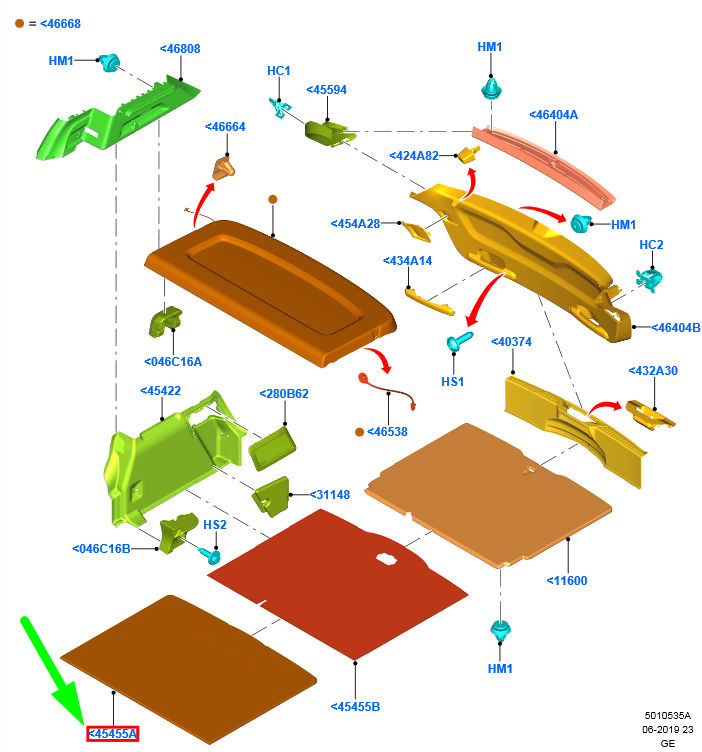 new ford focus c519 mk4 luggage compartment antislip mat 2230218 original