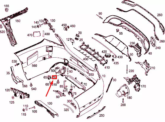 NEW MERCEDES-BENZ C W205 REAR BUMPER RIGHT BRACKET A2058850414