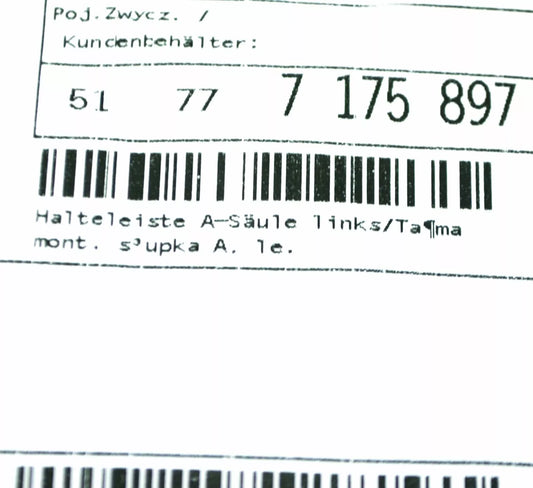 NEW BMW 1 E81 A-PILLAR LEFT RETAINING STRIP 51777175897 7175897 ORIGINAL