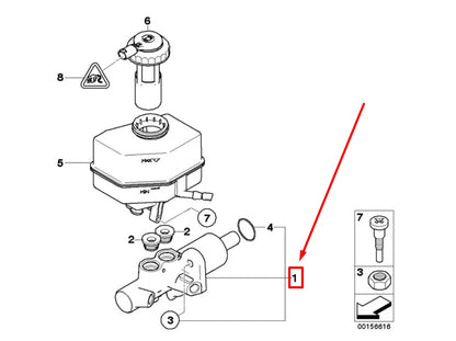 NEW BMW X5 E70 BRAKE MASTER CYLINDER 34336772930 6772930 ORIGINAL