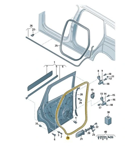 new audi q7 4m front left door seal rubber 4m0839911e original