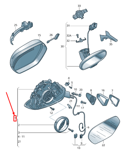new audi rs7 sportback 4g right side wing mirror rhd 4g8858532ac1l1 original