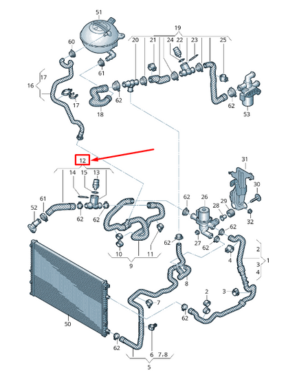 new audi q7 4m engine coolant hose 4m0145948ae original