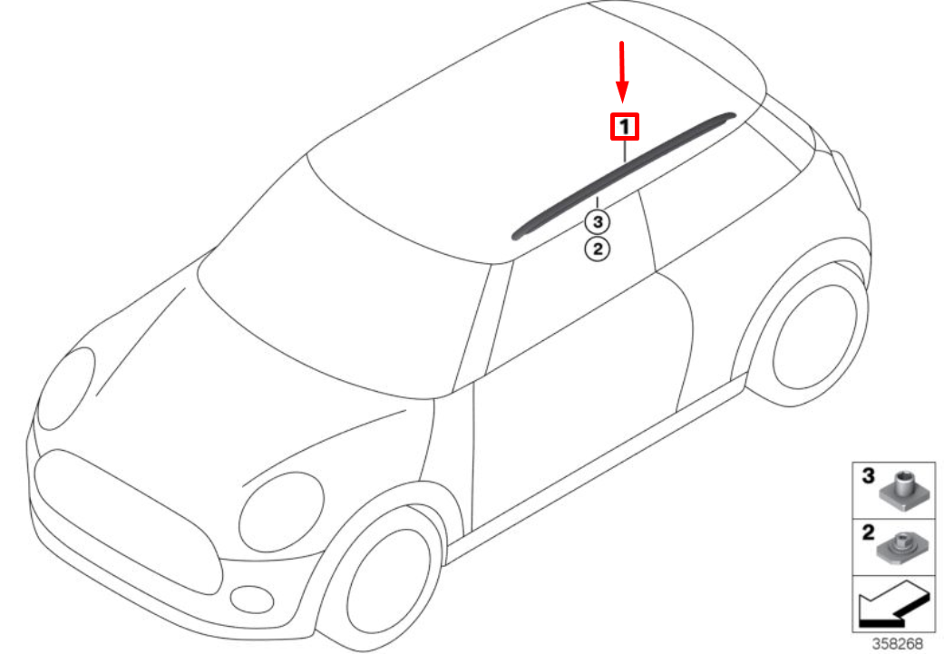 new mini cooper f55 left roof railing 51137331935 original