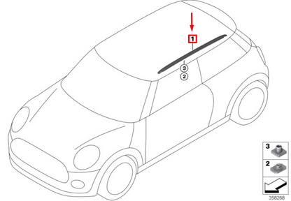 new mini cooper f55 left roof railing 51137331935 original