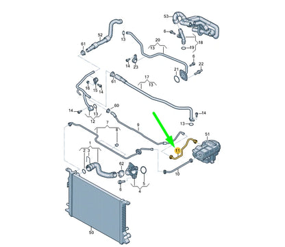 NEW AUDI A6 C7 COOLING SYSTEM REAR LEFT BREATHER LINE 4G0121081BT ORIGINAL