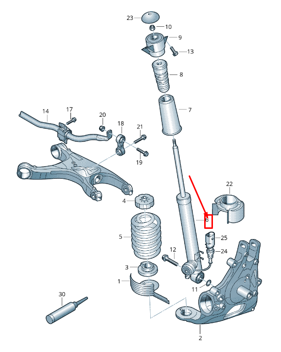 new audi a6 c7 rear gas shock absorber 4g5513035e original