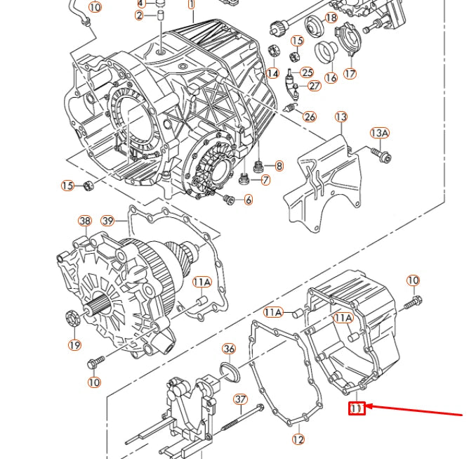 NEW AUDI A4 B7 TRANSMISSION HOUSING COVER 01J301212M ORIGINAL