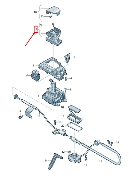 NEW AUDI Q7 4M AUTOMATIC GEAR SELECT LEVER HANDLE 4M2713140GIBR ORIGINAL