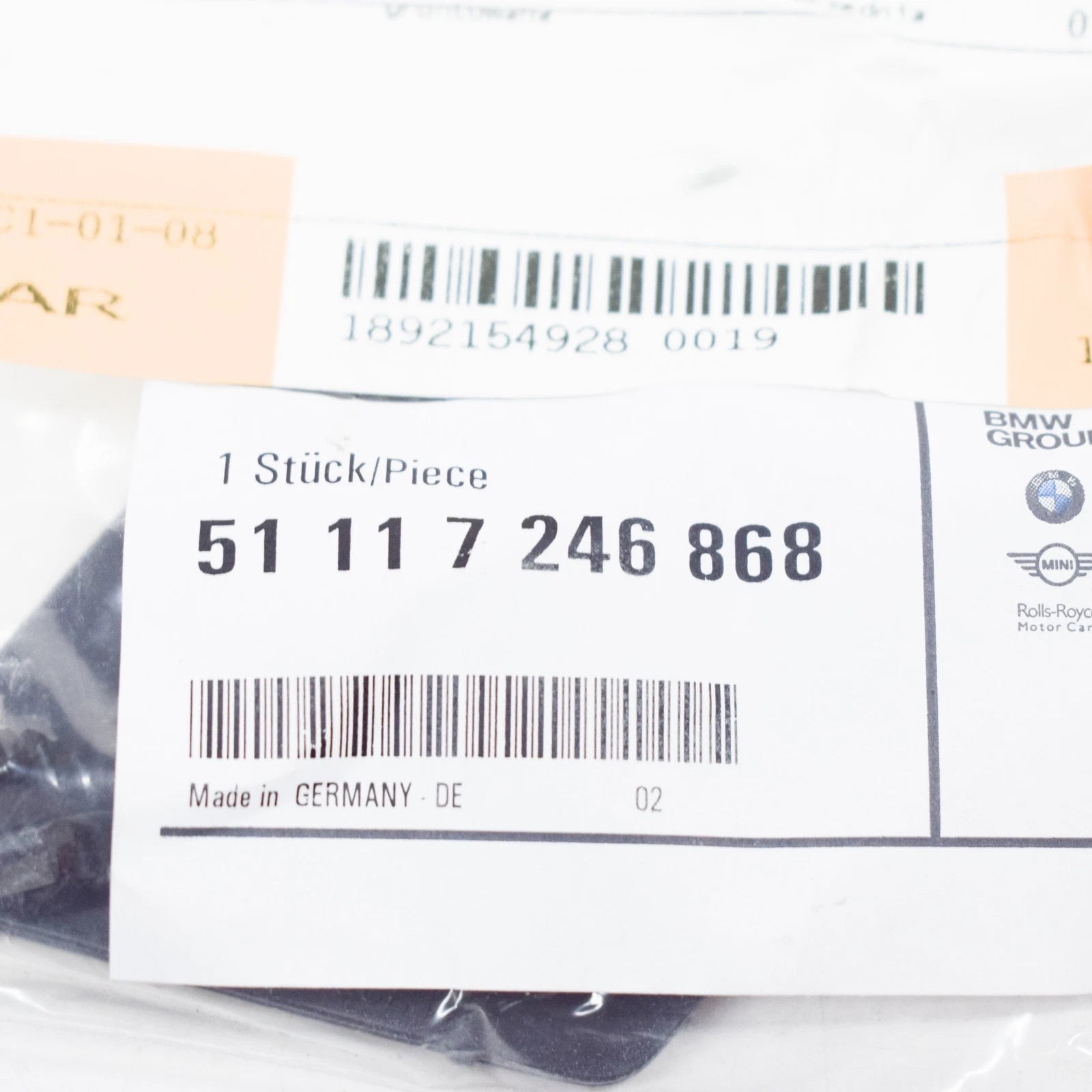 NEW BMW 5 F10 FRONT BUMPER TOWING HOOK COVER 51117246868 ORIGINAL