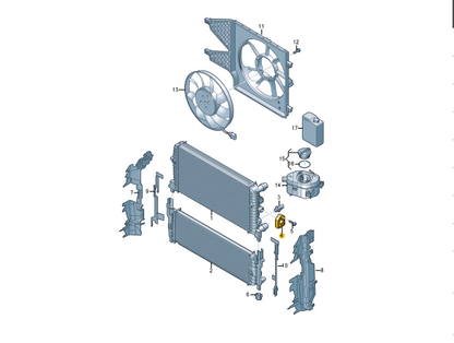 new volkswagen load up radiator holder 1z0121367b original