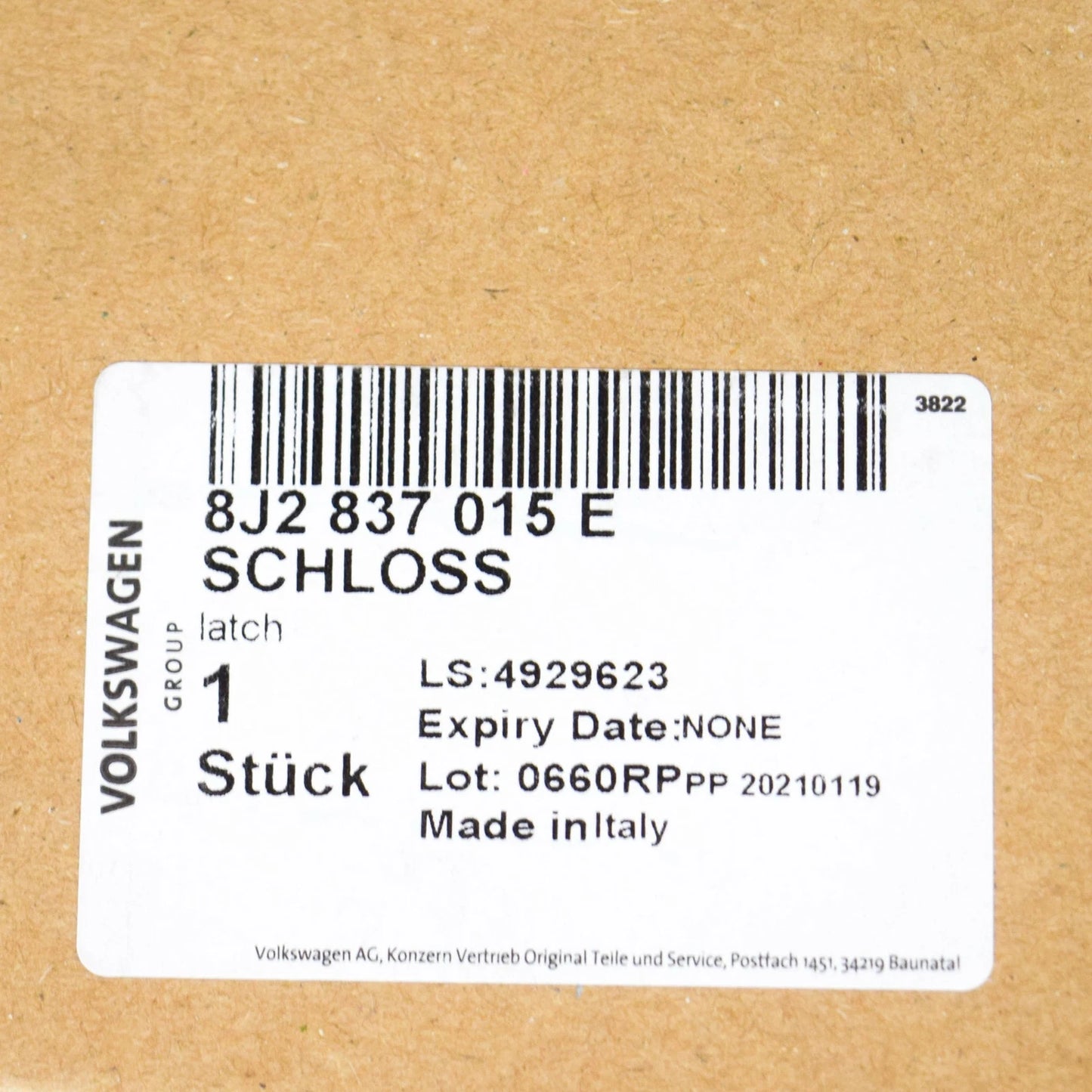 NEW AUDI A4 B8 FRONT LEFT DOOR LOCK RHD 8J2837015E ORIGINAL