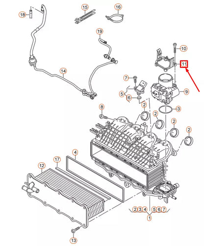 NEW AUDI Q3 8U INTAKE SYSTEM RETAINING BAR 03F145853A ORIGINAL