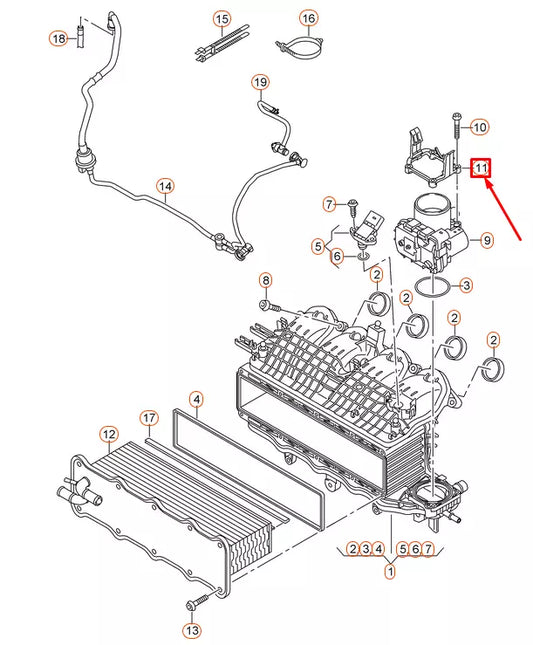 NEW AUDI Q3 8U INTAKE SYSTEM RETAINING BAR 03F145853A ORIGINAL