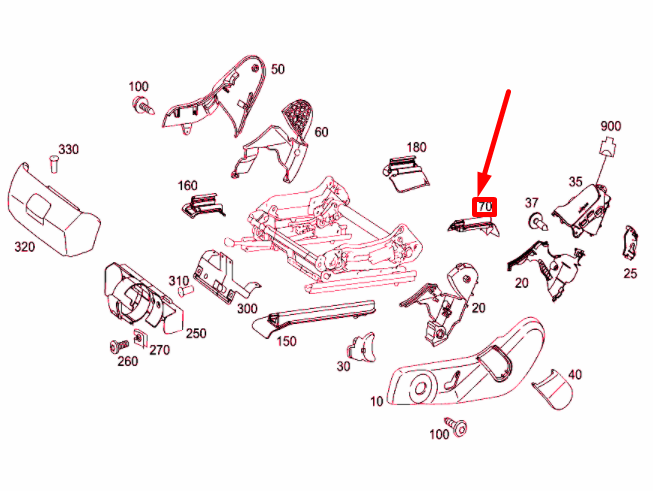 NEW MB GLK X204 FRONT LEFT SEAT REAR OUTER LEFT COVER A20491921209051 ORIGINAL