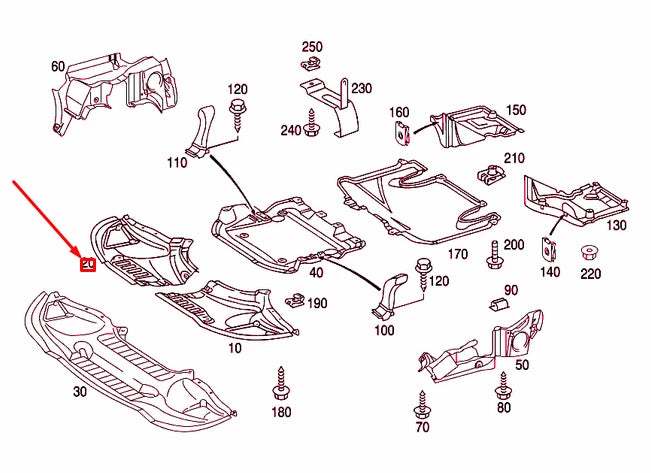 NEW MERCEDES-BENZ CL C215 FRONT RIGHT ENGINE BELLY PAN COVER A2155200222