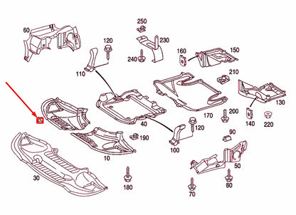NEW MERCEDES-BENZ CL C215 FRONT RIGHT ENGINE BELLY PAN COVER A2155200222