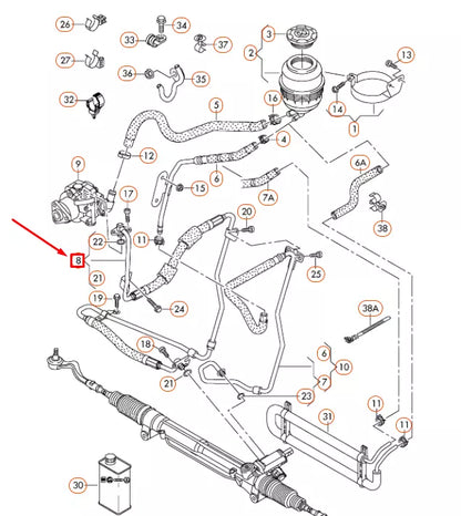 NEW AUDI A4 B8 POWER STEERING PRESSURE HOSE LHD 8K1422893CP ORIGINAL