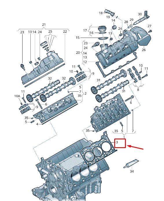 NEW AUDI Q5 8R ENGINE CYLINDER HEAD GASKET 059103149AD ORIGINAL