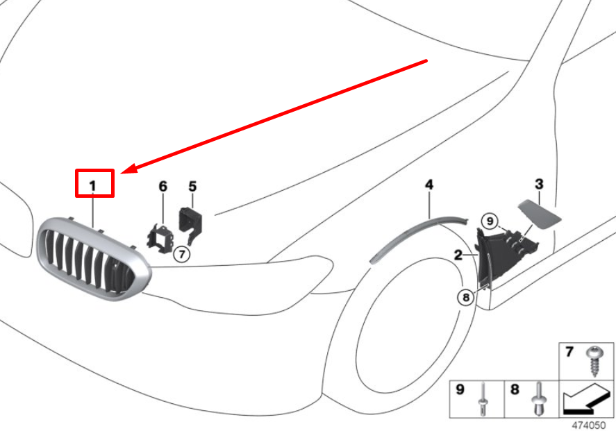 new bmw 5 g30 front right bumper grille 7383520 51137383520 original