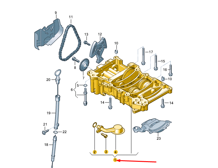 new audi a4 b7 balancer shaft module with oil pump 06d103295p original