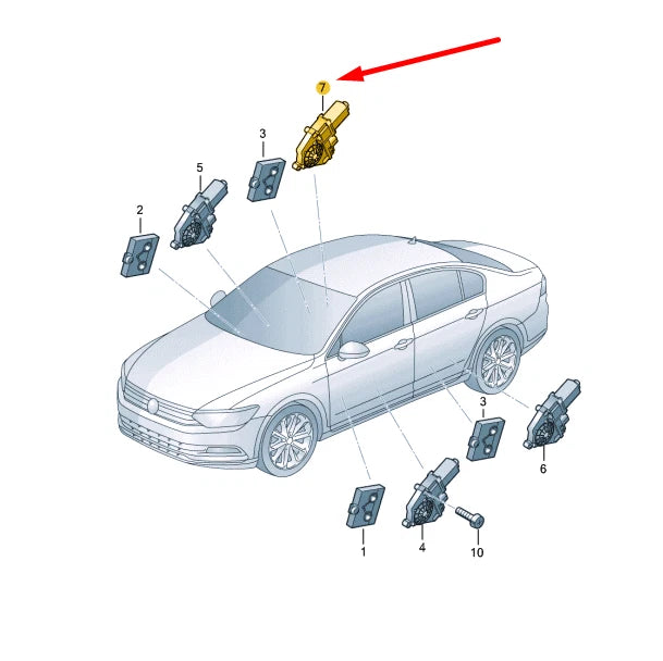 NEW VW PASSAT B8 REAR RIGHT DOOR WINDOW CONTROL MOTOR 5Q4959811H ORIGINAL