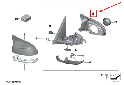 NEW BMW X4 F98 FRONT RIGHT MIRROR SUPPORTING RING 8071004 51168071004 ORIGINAL