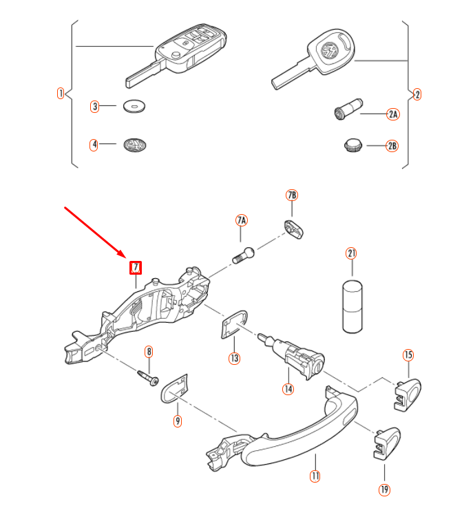 NEW VW JETTA A6 FRONT LEFT EXTERIOR DOOR HANDLE MOUNTING BAR 5N0839885H ORIGINAL