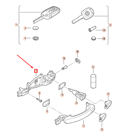 NEW VW JETTA A6 FRONT LEFT EXTERIOR DOOR HANDLE MOUNTING BAR 5N0839885H ORIGINAL