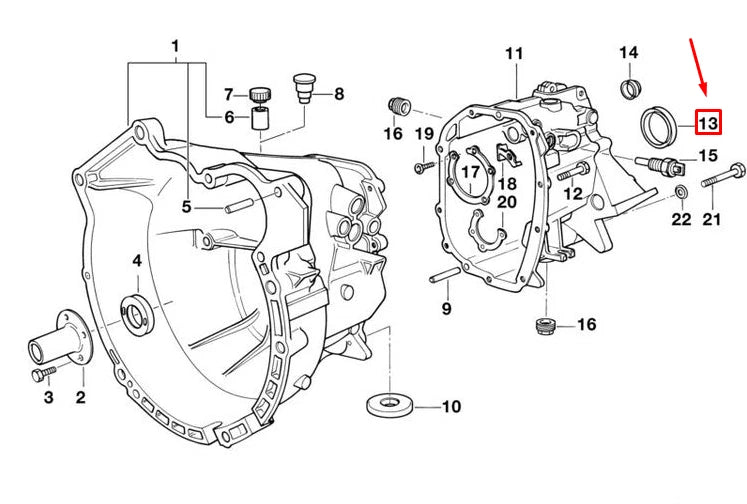 NEW BMW 3 E36 TRANSMISSION OUTPUT SHAFT SEAL REPAIR KIT 23128742716 ORIGINAL
