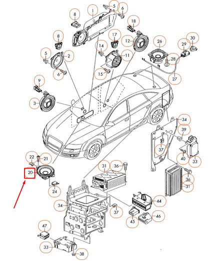 NEW AUDI A6 C6 FRONT CENTER DASHBOARD SOUND SPEAKER 4F0035412B ORIGINAL