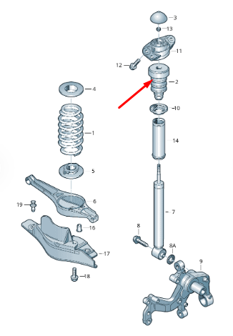new volkswagen passat b7 rear bump stop 3c0511359 original