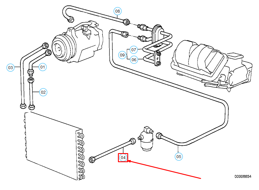 new bmw m3 e30 coupe ac condenser dryer pressure hose 64539067578 original