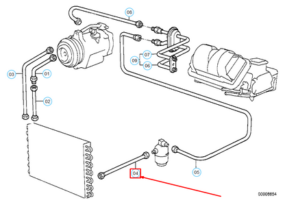 new bmw m3 e30 coupe ac condenser dryer pressure hose 64539067578 original
