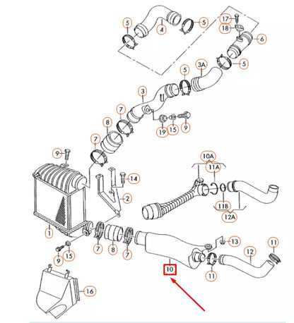 NEW VOLKSWAGEN BEETLE 9C CHARGE AIR TUBE 1C0145840E