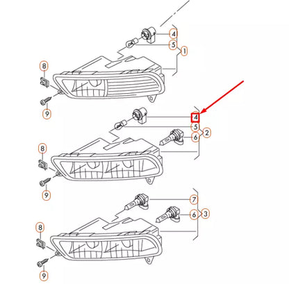 NEW VW PASSAT B7 FRONT DAY TIME RUNNING LIGHT BULB HOLDER 6R0953123A