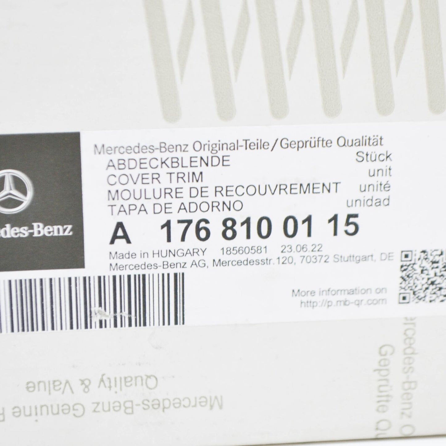 NEW MB A W176 FRONT LEFT DOOR MIRROR COVER CAP LHD A1768100115 ORIGINAL