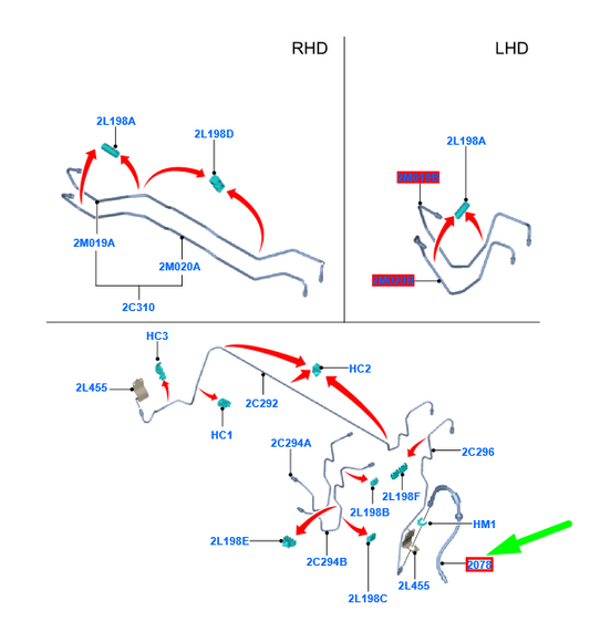 new ford kuga mk1 c394 front brake hose 1501839 8v41-2078-aa original