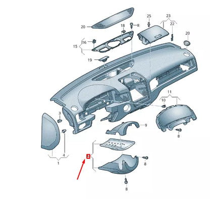 NEW VW TOUAREG 7P MK2 STEERING COLUMN TRIM 7P6858559B81U