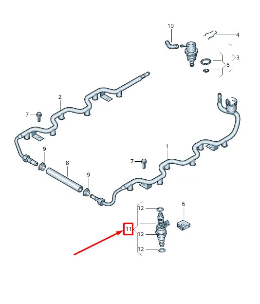 NEW AUDI A8 D3 4E FUEL INJECTOR 07C906031C ORIGINAL