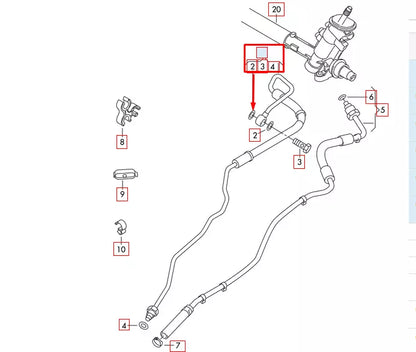 NEW AUDI A1 8X1 POWER STEERING PIPE HOSE 6R2423893E RHD ORIGINAL
