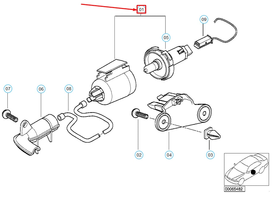 NEW BMW 7 E38 DOOR HANDLE ILLUMINATION 63318380171 8380171 ORIGINAL