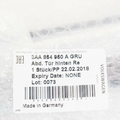 NEW VW PASSAT B7 REAR RIGHT DOOR LOWER MOLDING 3AA854950AGRU