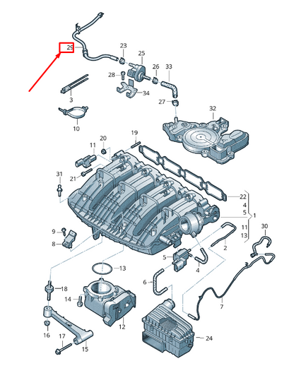 new audi q3 f3 sportback engine vacuum system connecting hose 5q0133366l