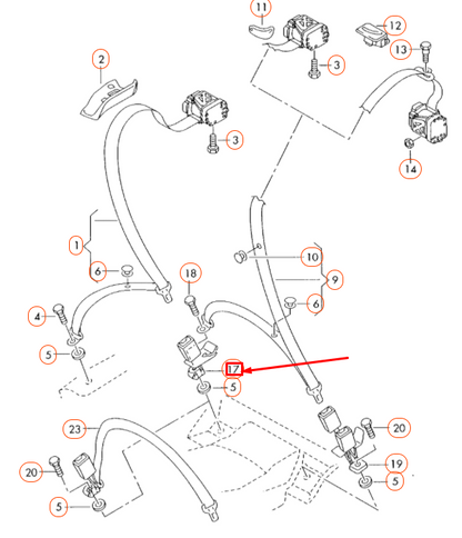 NEW AUDI A4 B8 REAR RIGHT SEAT BELT LATCH 8K0857740AC01C ORIGINAL