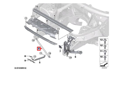 NEW BMW X5 G05 FRONT PANEL RIGHT SUPPORT 51647445102 ORIGINAL