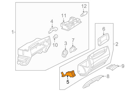 NEW MB CLK C209 GLOVE BOX COMPARMENT LATCH HANDLE LHD A2096800184 ORIGINAL