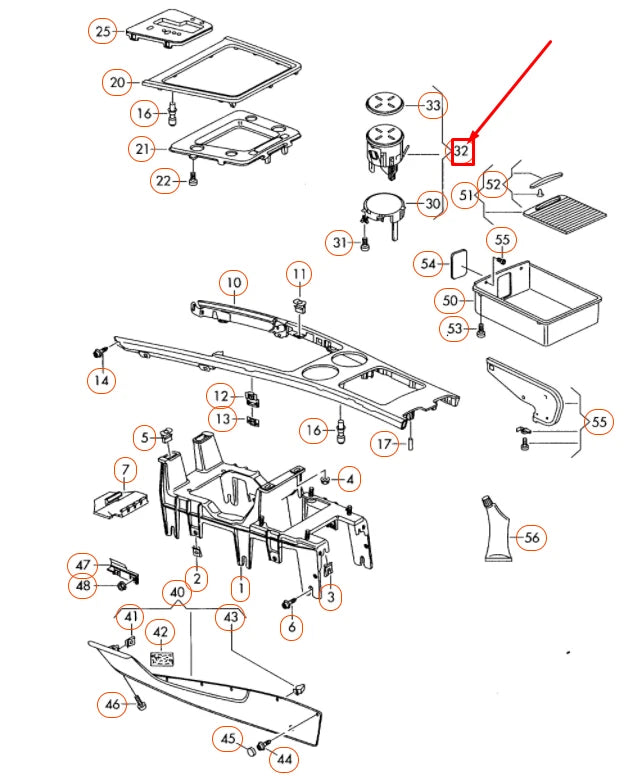 NEW VOLKSWAGEN PHAETON GP2 FRONT RIGHT DRINK HOLDER 3D0858602G ORIGINAL