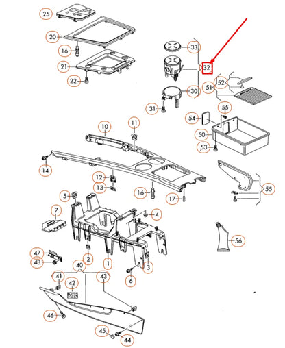 NEW VOLKSWAGEN PHAETON GP2 FRONT RIGHT DRINK HOLDER 3D0858602G ORIGINAL